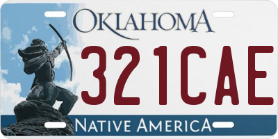 OK license plate 321CAE