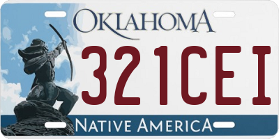 OK license plate 321CEI