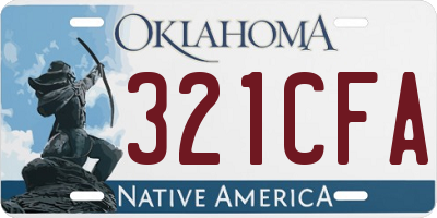 OK license plate 321CFA