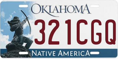 OK license plate 321CGQ