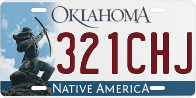 OK license plate 321CHJ