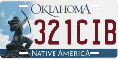 OK license plate 321CIB
