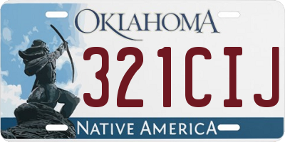 OK license plate 321CIJ