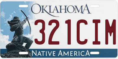 OK license plate 321CIM