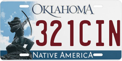 OK license plate 321CIN
