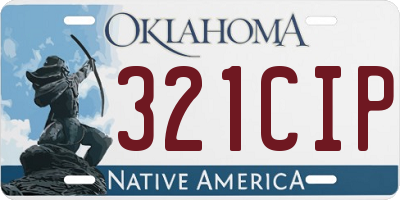 OK license plate 321CIP