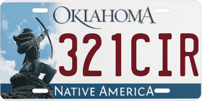 OK license plate 321CIR