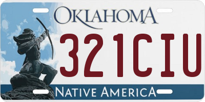 OK license plate 321CIU