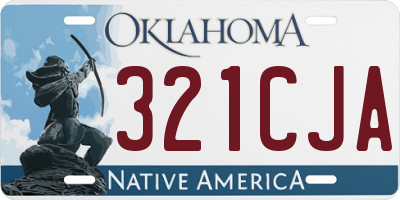OK license plate 321CJA