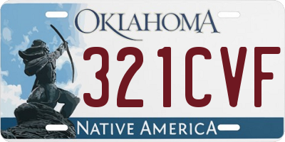 OK license plate 321CVF