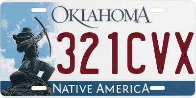 OK license plate 321CVX
