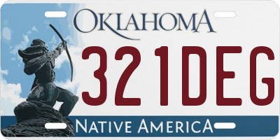 OK license plate 321DEG