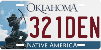 OK license plate 321DEN