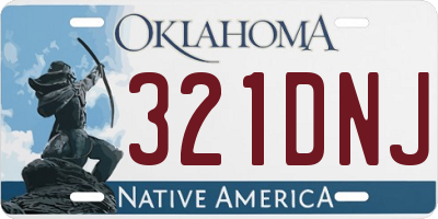 OK license plate 321DNJ