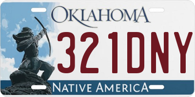 OK license plate 321DNY