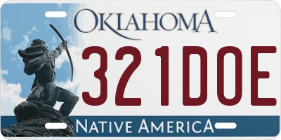 OK license plate 321DOE