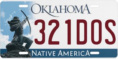 OK license plate 321DOS