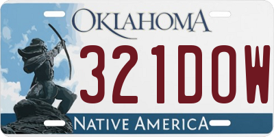 OK license plate 321DOW