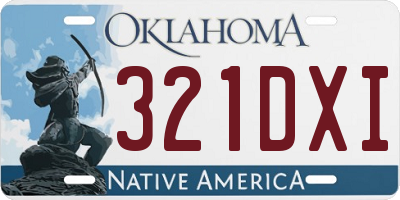OK license plate 321DXI