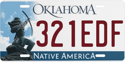OK license plate 321EDF
