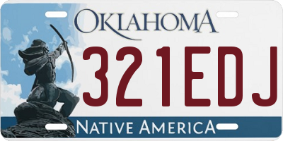 OK license plate 321EDJ