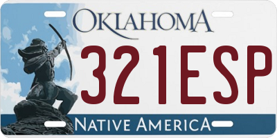 OK license plate 321ESP