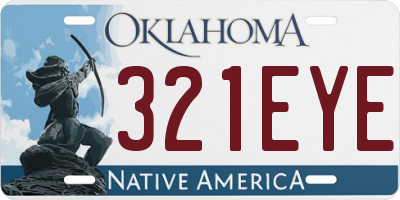 OK license plate 321EYE