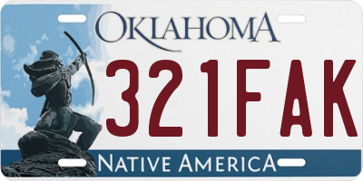 OK license plate 321FAK