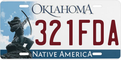 OK license plate 321FDA