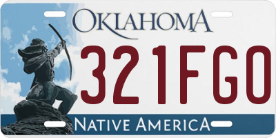 OK license plate 321FGO