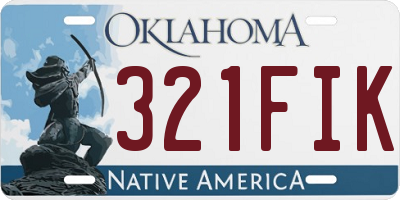 OK license plate 321FIK