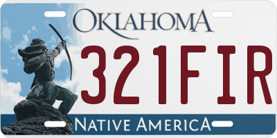 OK license plate 321FIR