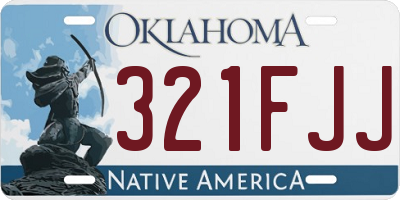 OK license plate 321FJJ