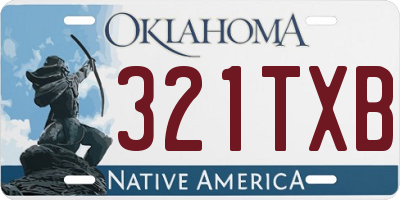 OK license plate 321TXB