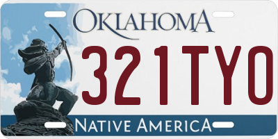 OK license plate 321TYO