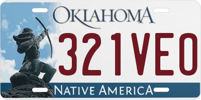 OK license plate 321VEO