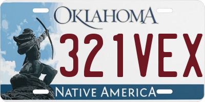 OK license plate 321VEX