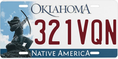 OK license plate 321VQN