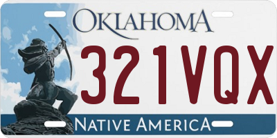 OK license plate 321VQX