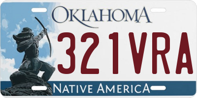 OK license plate 321VRA