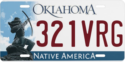 OK license plate 321VRG