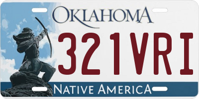 OK license plate 321VRI