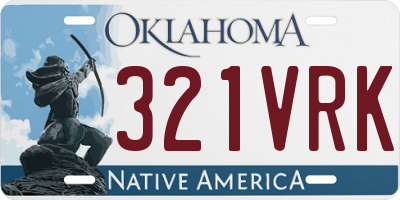 OK license plate 321VRK
