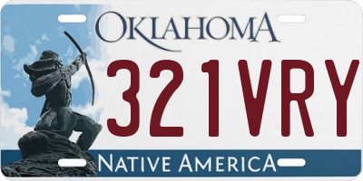 OK license plate 321VRY