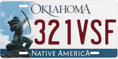 OK license plate 321VSF