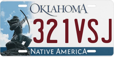 OK license plate 321VSJ
