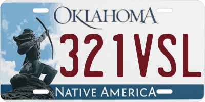 OK license plate 321VSL