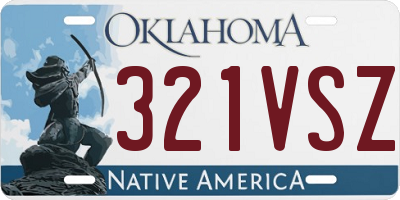 OK license plate 321VSZ