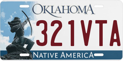 OK license plate 321VTA
