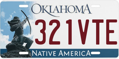 OK license plate 321VTE